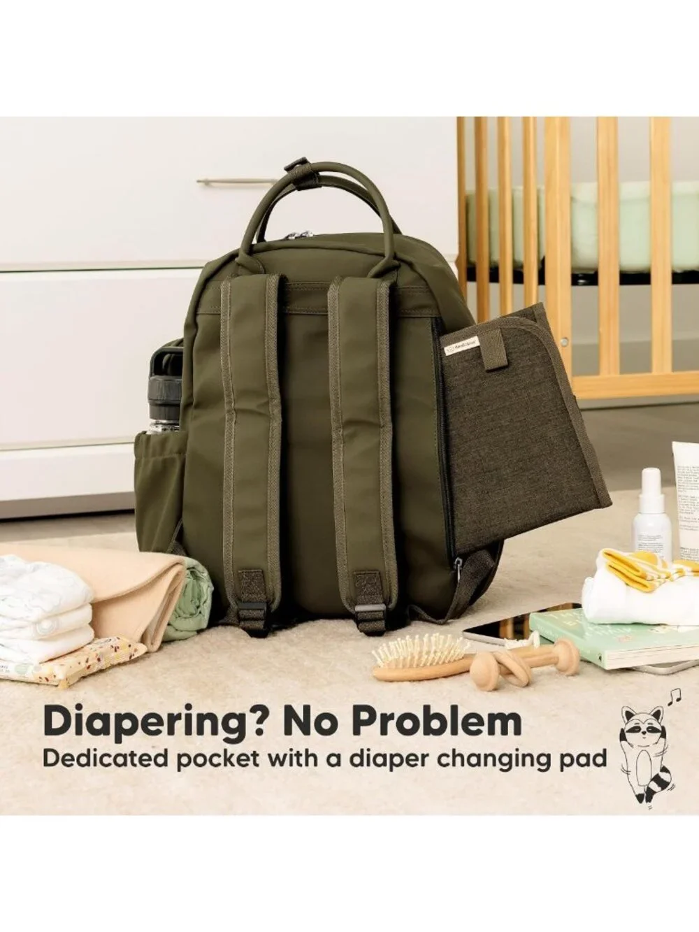 Multifunctional Waterproof Diaper Bag Backpack - Compact 18L, Unisex, Travel